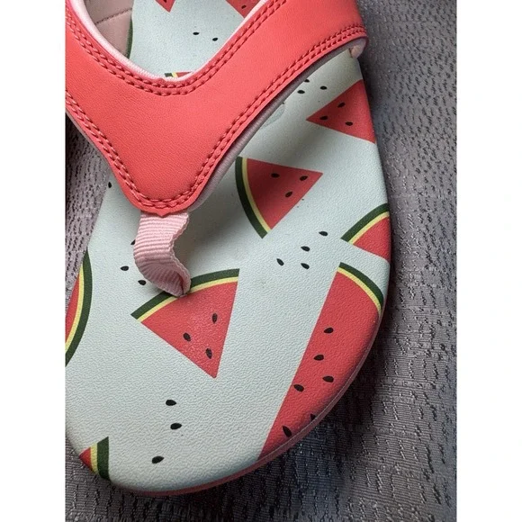Spenco Pink Watermelon Print Flip Flops NWOT Power Bridge Size 8 - Picture 3 of 7